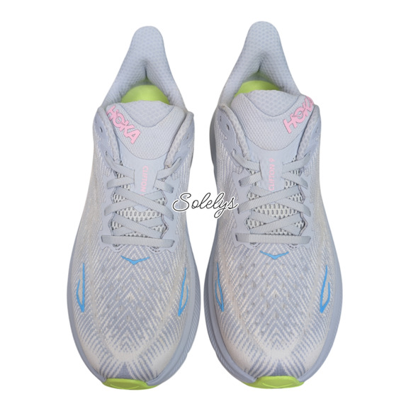 HOKA ONE ONE Clifton 9 Gull Sea Ice Blue Running Walking Sneaker Womens 9.5 WIDE - Picture 2 of 12